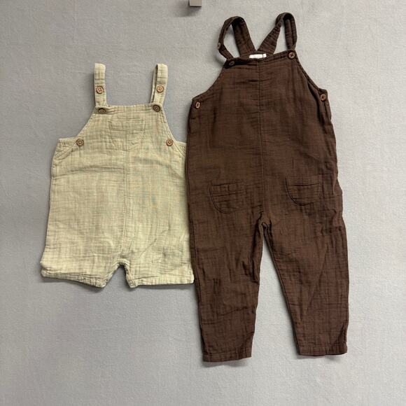 Jamie Kay Other - Jamie Kay Bundle of 2 Organic Cotton Muslin Overall Jumpers Sage Brown Unisex 4Y